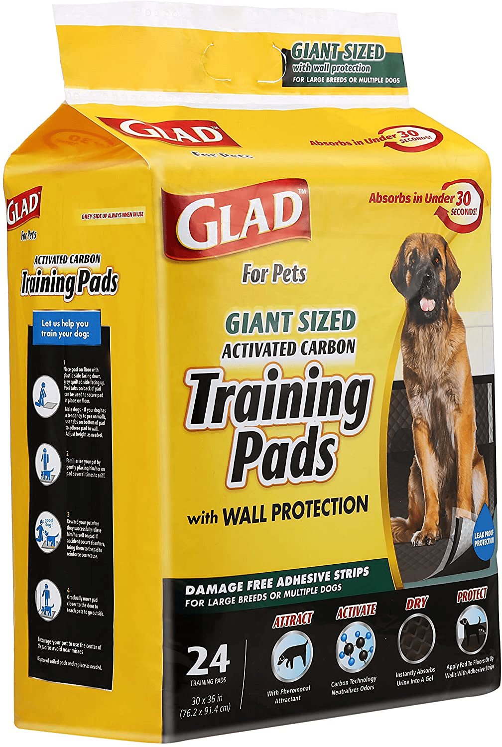 Glad for Pets Black Charcoal Puppy PadsNew & Improved Puppy Potty