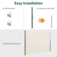 thumbnail image 5 of MCombo 138''x 71'' Fully Assembled Patio Retractable Side Awning for Garden, Balcony and Pools, Beige, 5 of 12