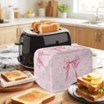 thumbnail image 3 of Toaster Cover 2 Slice, Pink Bow Dustproof Bakeware Oven Protector with Top Hook, Cute Watercolor Girls Cartoon Luxury Waterproof Small Kitchen Appliance Toasters Dust Cover, 12"x7.5"x8", 3 of 9