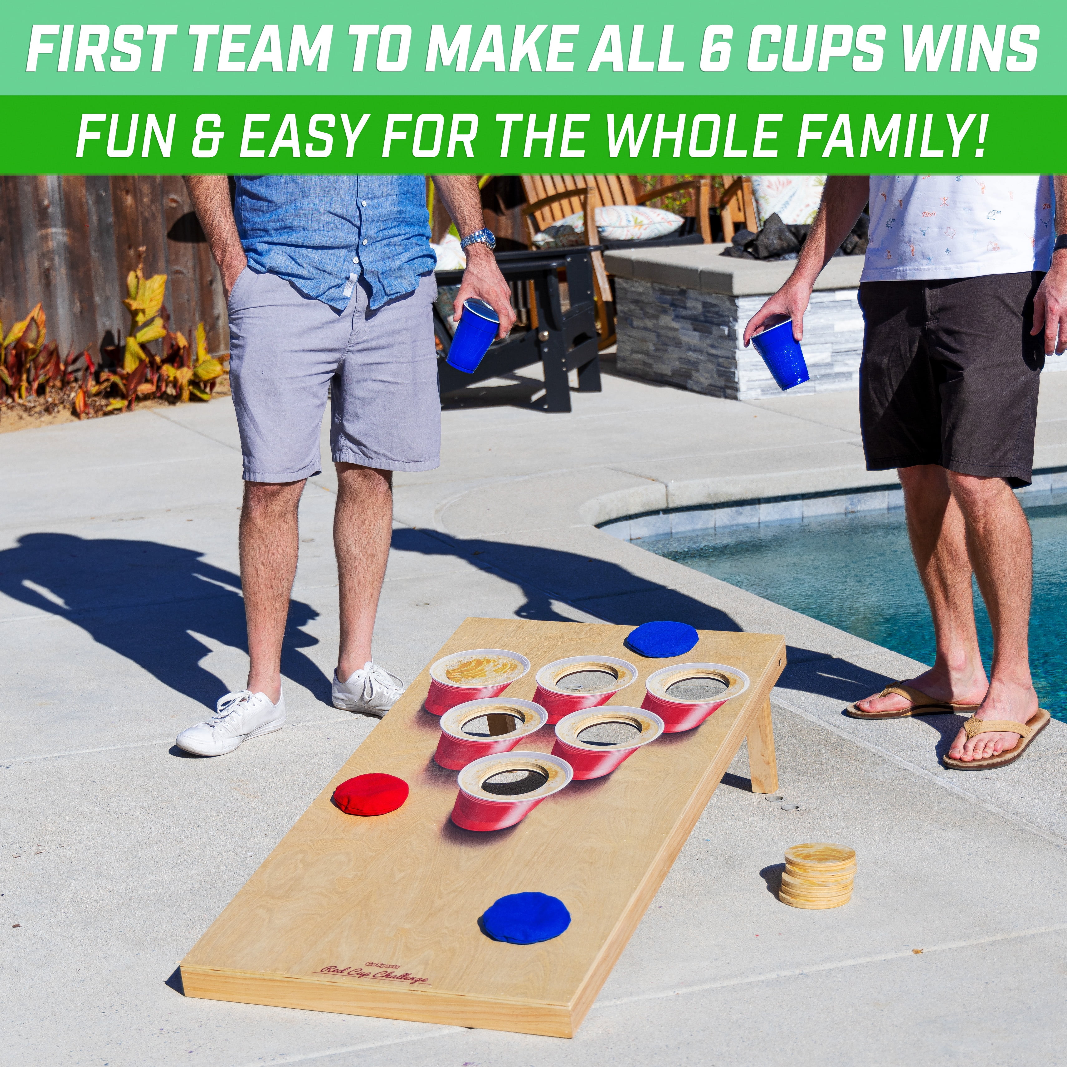 GoSports Beer Pong Cornhole Game - Includes 2 Boards, 8 Bean Bags and Carrying Case