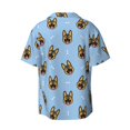 thumbnail image 2 of Balery German Shepherd Puppy Men's Casual Button Down Shirt Short Sleeve Textured Summer Cuban Beach Shirts-3X-Large, 2 of 7