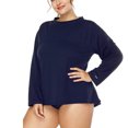 thumbnail image 4 of Sociala Women's Solid Long Sleeve Plus Rashguard UPF 50+ Surfing Swim Shirt Top, 4 of 6