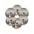 thumbnail image 7 of 15 Inch Round Placemats Set of 6, Grey Christmas Non Slip Heat Insulation PP Table Mats, Xmas Tree Ball Snowflake Winter Gifts Washable Place Mats for Kitchen Dining Party Table Decor, 7 of 7