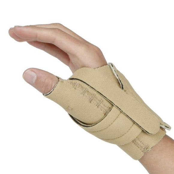 Comfort Cool Thumb CMC Restriction Splint. Beige Patented Thumb Brace Provides Support/Compression. Indications - Arthritis, Tendinitis, Dislocations, Sprains, Repetitive Use. Right Large Plus