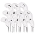 thumbnail image 1 of pitrice 12 Pieces/Set Golf Club Head Covers Spare Parts Protector Portable Decorative Sleeve Attachment for Learner Beginner White, 1 of 4