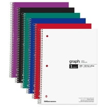 Office Depot® Wirebound Notebooks, 8" x 10-1/2", 1 Subject, Quad Ruled, 100 Sheets, Assorted Colors, Pack Of 6 Notebooks