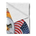thumbnail image 2 of American Soft Flannel Fleece Throw Blanket, American Bald Eagle National Bird Portrait with Stars and the USA Flag Picture, Cozy Plush for Indoor and Outdoor Use, 50" x 60", Multicolor, by Ambesonne, 2 of 5