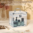 thumbnail image 5 of Crown Box Portable Cosmetics & Toiletry Organizer Box 8x6.7x7.5inch Clear Crown Box Train Case with Latches & Handle Travel Makeup Tools Storage Organizer Makeup Tools Box Bathroom Accessories Case, 5 of 10