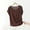 Coffee, variant on Aobny Vacation Tops for Women Brown Modal with Pocket T-Shirt Short Sleeve V-Neck Women Tops Summer
