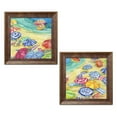 thumbnail image 1 of Gango Home Decor Modern Umbrella Cove I & II; Two 12x12in Art Prints in Gold Trim Brown Frames, 1 of 1