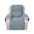 thumbnail image 2 of Yumcute Velvet Plush Quilted Recliner Chair Cover Anti-Slip Super Soft Furniture Protector with Elastic Straps for Kids, Dogs, Pets Gray Blue, 2 of 9