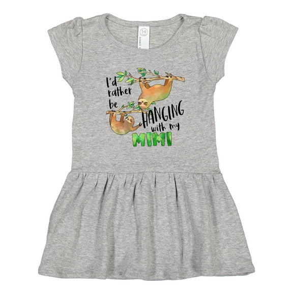 Inktastic Id Rather Be Hanging with my Mimi- Cute Sloths Girls Toddler Dress