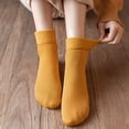 thumbnail image 5 of Xinwanna 1 Pair Women Winter Socks Mid-tube Thick Plush Japanese Style Elastic Anti-slip Floor Socks Thermal Anti-odor Extra Loose Ankles No Streaks Socks (Yellow,One Size), 5 of 13