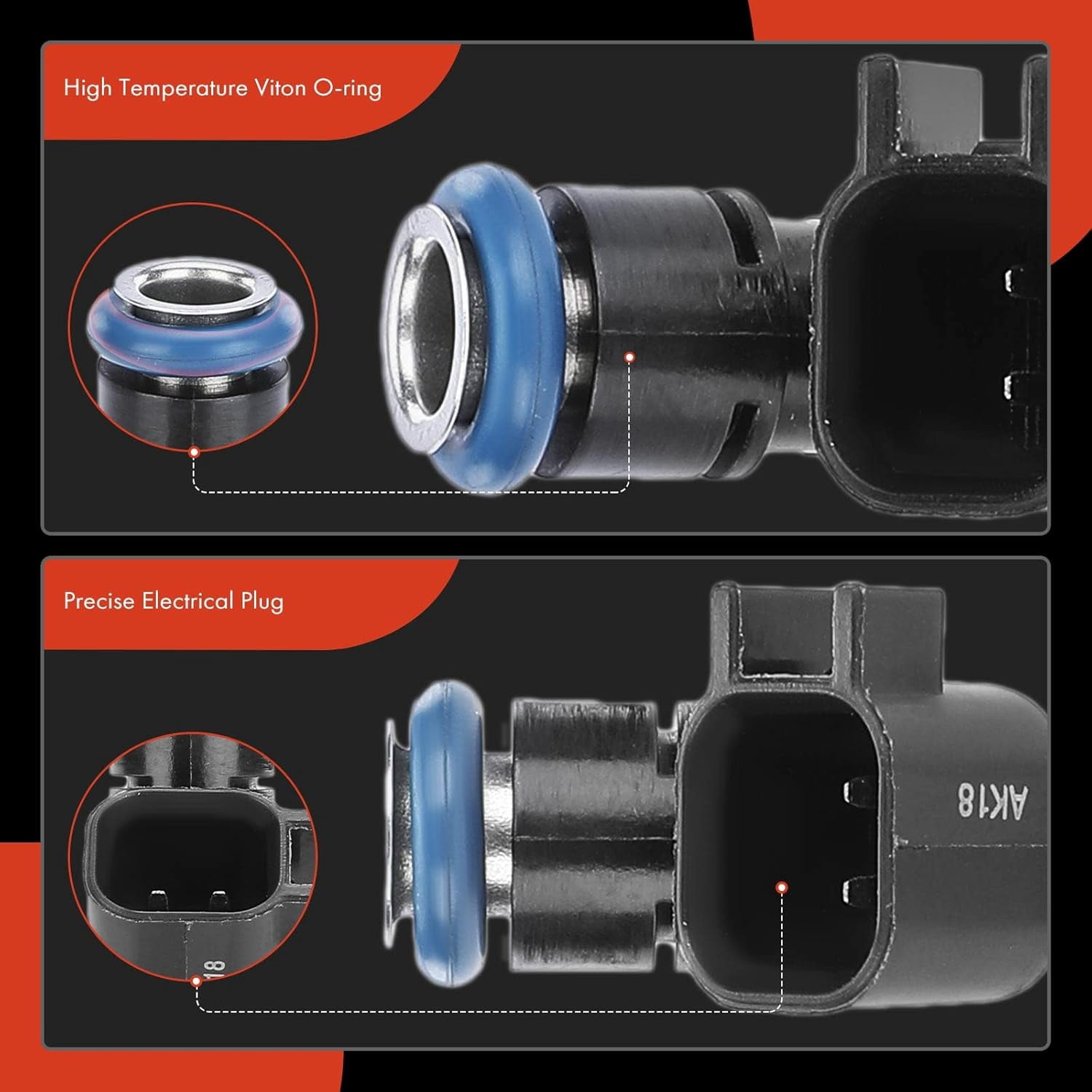 A-Premium Fuel Injectors Compatible with Chevrolet Malibu 2008-2012, Cobalt 2008-2010, HHR 2008 & Pontiac G5, G6, Solstice & Saturn Aura, Sky, Vue, 2.2L 2.4L, Set of 4, Replace# 12625029