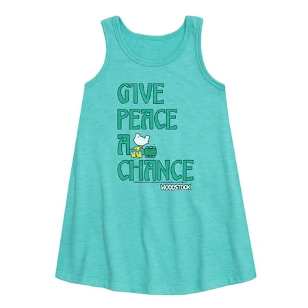 

Woodstock - Give Peace A Chance - Toddler & Youth Girls A-line Dress
