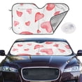 thumbnail image 2 of Uemuo Pink Hearts Pattern Accordion Car Windshield Sun Shade, Foldable Reflective Sun Visor for Car, Reflector Windshield Sunshade-, 2 of 7