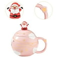 thumbnail image 6 of yotijay Ceramic Christmas Mug Coffee Mug Water Cup Decorative Creative Funny Santa Claus Pink, 6 of 9