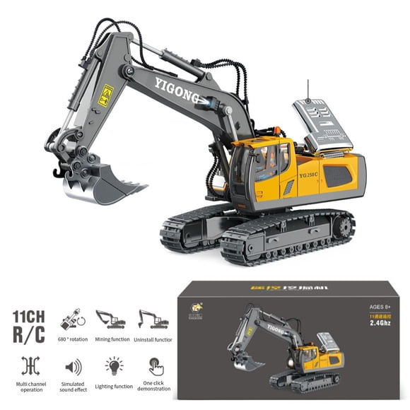 Meitianfacai 18 Channel Excavator Metal Shovel Independent Arms 1/14 Scale, Professional Remote Control Construction Vehicles, Boy Toys Best Gift for 8+ Years Old Boys Adults