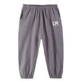 thumbnail image 4 of Zanarzt Boys Jogger Pants Cotton Toddler Boy Girl Casual Soft Trousers Baby Summer Fall Comfy Cotton Pants Back to School Clothes Grey,6-7 Years, 4 of 5
