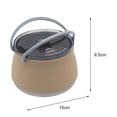 thumbnail image 4 of Collapsible Camping Silicone Cook Pot Travel Saucepan Cook Foldable Kettle Tea Pot Khaki, 4 of 8