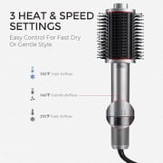 TYMO 4.0 Ionic Hair Dryer Brush, 5-in-1 Lightweight Blowout Brush, 3X Faster Drying, Adds Shine, Volume & Anti-Frizz Smooth Styles, Black
