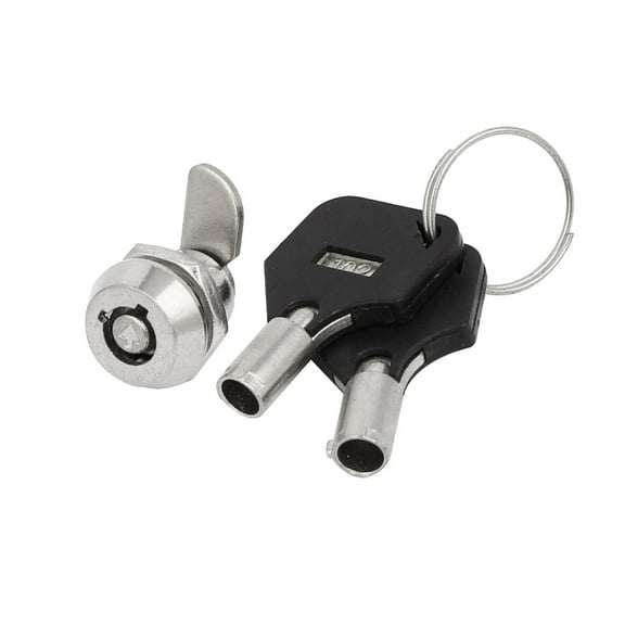19mmx15mmx18mm  Keyed Tubular Cam Lock Locker Silver Tone w 2 Socket  Keys