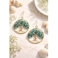 thumbnail image 5 of AeraVida Handmade Minimalist Tree of Life Faith Symbol in Brass Dangle Earrings, 40x60mm, 5 of 7