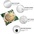 thumbnail image 6 of Acheng Palm Leaves with Lush Branches and Leaves Tropical Jungle Palm Leaves Short Plush Pillowcase Set of 2 White, 6 of 7