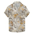 thumbnail image 2 of Styesk T-Shirts pour Hommes Mode Décontractée Imprimé Feuille Manches Courtes Chemise à Col, 2 of 5