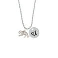 thumbnail image 2 of Delight Jewelry Silvertone Tiger Cub Silvertone Script Initial Disc - U - Charm Necklace, 20"+3", 2 of 4