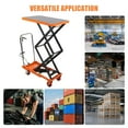 thumbnail image 2 of Yeshouse 770LB Double Scissor Hydraulic Lift Table, 59" Manual Cart with Non-Slip Platform, 4 Wheels, Orange, 2 of 7