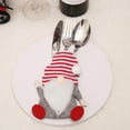 thumbnail image 2 of KYAIGUO 1PCS Christmas Knife Fork Bag Santa Cutlery Holders Non-woven Faceless Doll 6.7X4.3X0.9inch(Striped Hat), 2 of 7