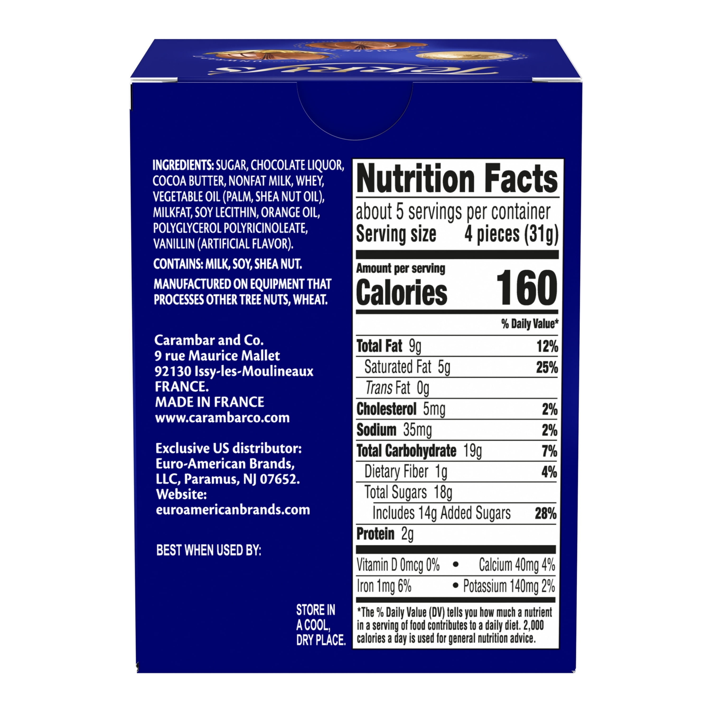 Terry's Chocolate Ball, Milk Chocolate with Natural Orange Flavor. 5.53oz Box