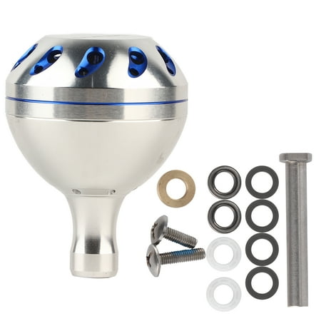 1.8in All-Metal Sea Fishing Reel Handle Knob - Silver Blue Replacement Accessory for S/D/A Series Reels