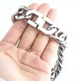 thumbnail image 3 of Fashion Mens Curb Cuban Heavy Chain Link Bracelet 13/16/19/21mm Stainless Steel, 3 of 4