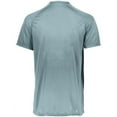 thumbnail image 2 of Augusta XS Youth Attain Wicking Two-Button Baseball Jersey Blue Grey 1566, 2 of 3
