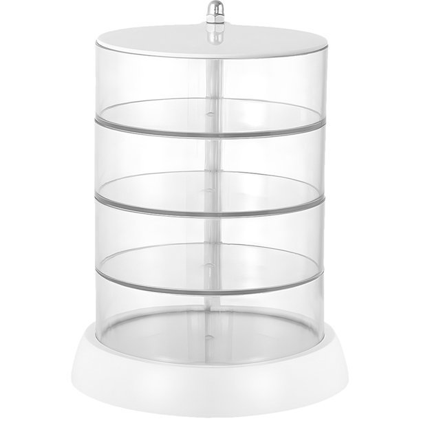 Organizador de joyas transparente, caja de almacenamiento giratoria multicapa, pinza para el pelo, organizador para corbatas