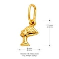 thumbnail image 3 of 14K Yellow Solid Gold Egyptian Queen Pharoah Nefertiti Charm Pendant with 0.6mm Box Chain Necklace - 22", 3 of 5