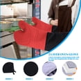 thumbnail image 4 of Wosthever 1 pieza de guantes aislantes para horno, guante de silicona, guante de aislamiento largo y grueso, guante para hornear de algodón de 2 capas Herramientas y accesorios para hornear rojo, 4 of 6