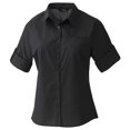 thumbnail image 1 of Premier- Camisa de trabajo de manga corta lisa de manga vuelta para mujer (Negro), 1 of 4