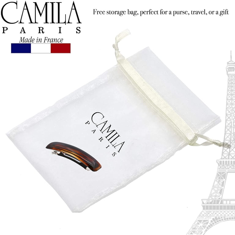 Hair Barrette Clip for Girls Women Bordeaux Rubberized Metal Clasp Durable Camila Paris CP3332 French Hair Barrette Clip for Girls  main image 2