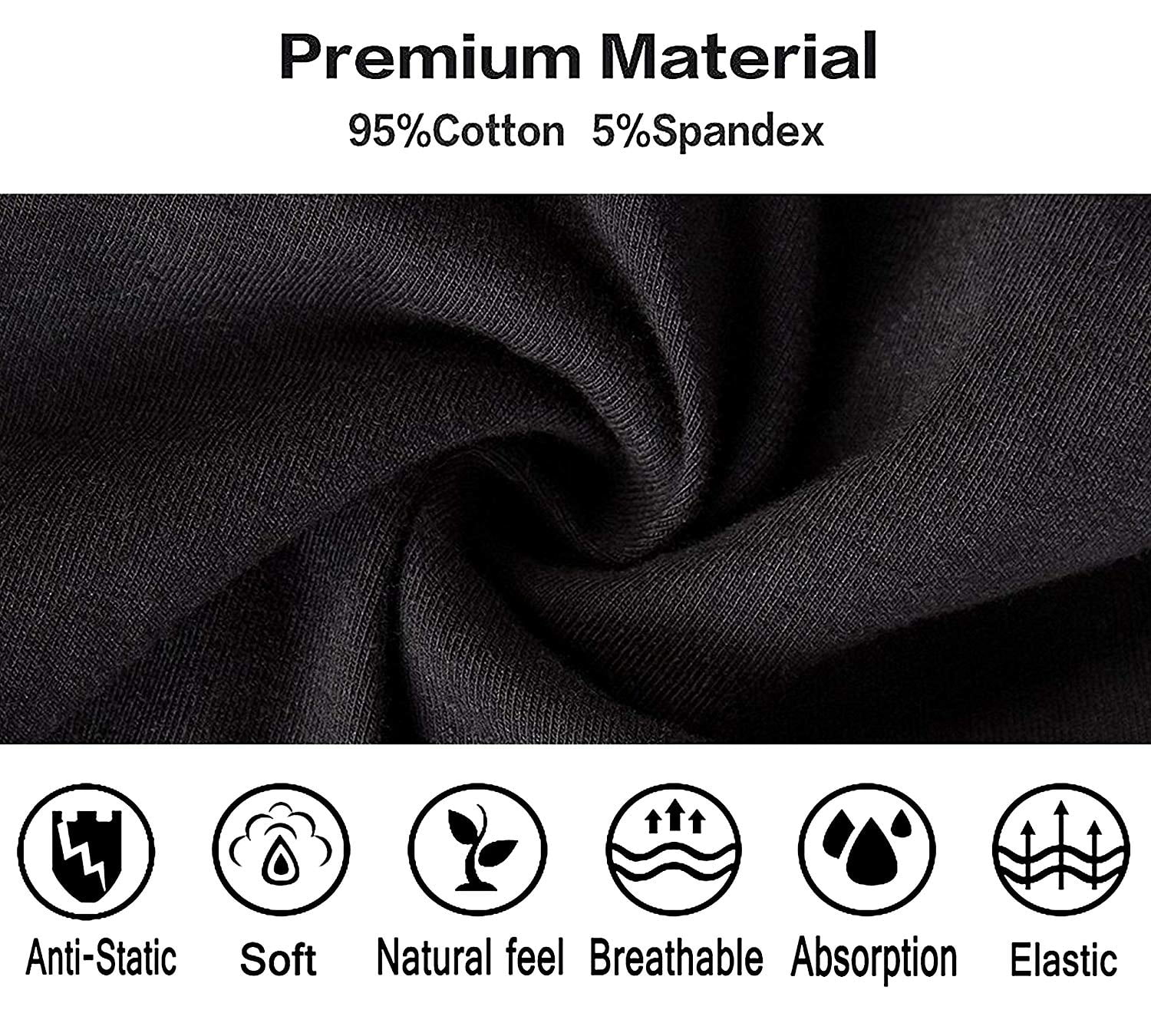 Men's Underwear Boxer Briefs Trunks 5 Pack Soft Cotton Low-rise Underpant-Wal-3B2G-XL