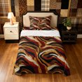 thumbnail image 2 of Manfei Bohemian Tiger Print Twin Sheets, Rustic Abstract Art Bedding, Brown, 3pcs, 1 Flat Sheet, 1 Fitted Sheet and 1 Pillowcase, 2 of 6