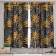 thumbnail image 2 of Ambesonne Nature Valance & Curtain, Botanical Motif Exotic Art, 55"x24", Dark Grey and Marigold, 2 of 7