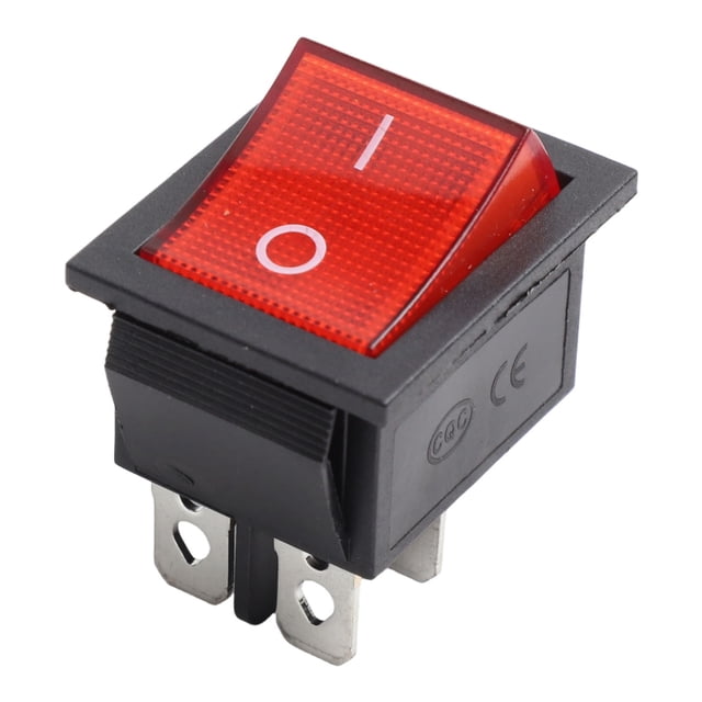 16A Power Switch 4-Pin Power Button Long-Lasting Performance Red Light Indicator Secure And Reliable Connections