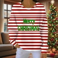 thumbnail image 6 of Craaazy Women's Round-Neck Long Sleeve Shirts Santa Snowflake Print Casual Christmas Top Gifts, 6 of 7