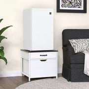 GDLF Mini Fridge Stand with Storage, Heavy Duty Mini Refrigerator Table with Rolling Cabinet