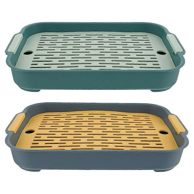 2Pcs Rabbit Litter Box Plastic Rabbit Toilet Indoor Bunny Litter Box Anti-fall Bunny Toilet Box