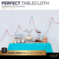 thumbnail image 2 of Amcrate Blue Plastic Tablecloth Disposable, 2 Pack Premium Tablecloths for Rectangle Tables 54 inch. x 108 inch. Fits Tables Up to 8 Feet, Plastic Table Cloth for Party, Wedding, Holidays, 2 of 8