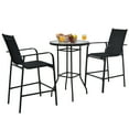 thumbnail image 2 of Gymax 3PCS Patio Bar Set Outdoor Bistro Set w/ 2 Stools & 1 Tempered Glass Table, 2 of 10
